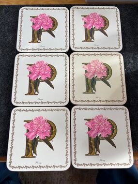 Pimpernel Alphabet Floral Coasters